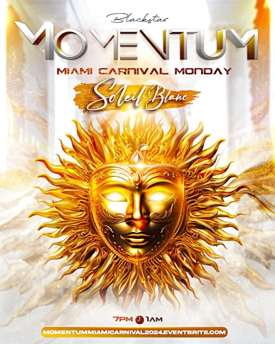 Momentum - Miami Soleil Blanc flyer or graphic.