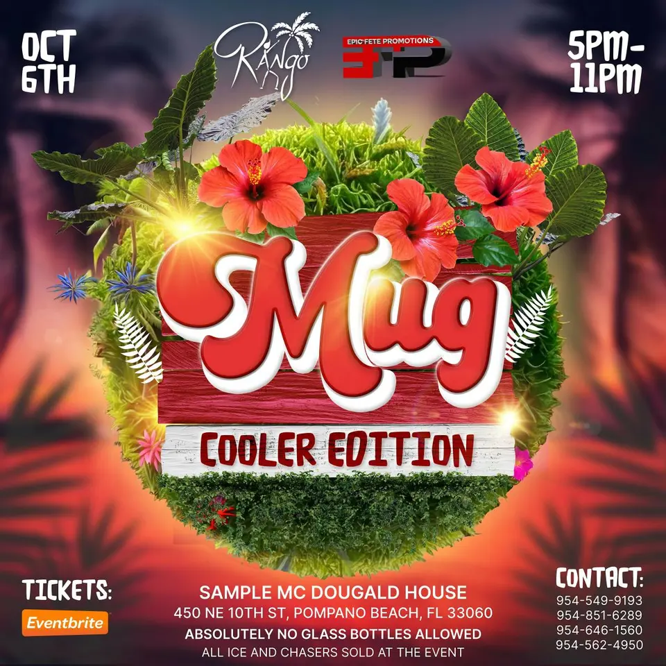Mug flyer or graphic.