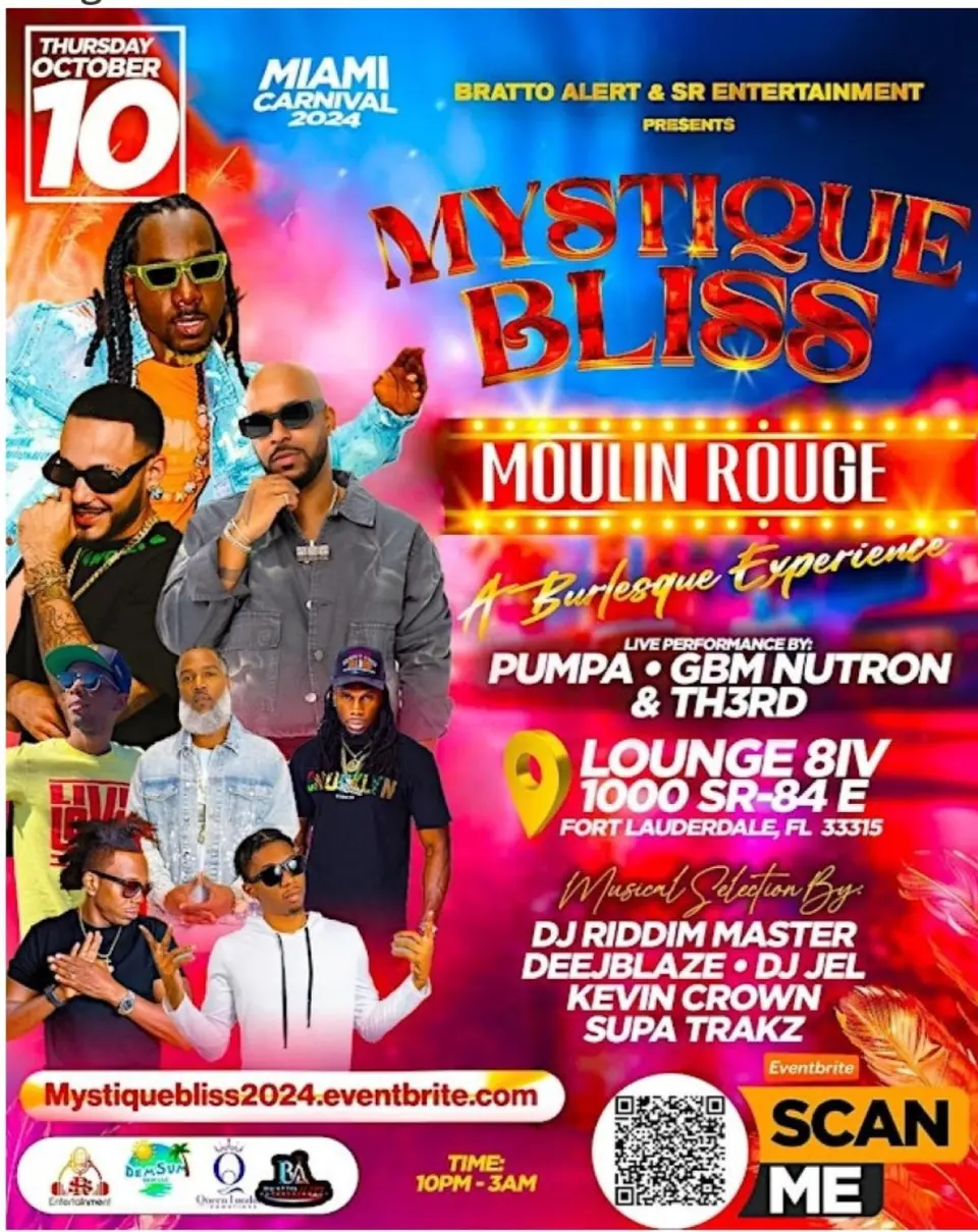 Mystique Bliss- Moulin Rouge A Burlesque Experience  flyer or graphic.