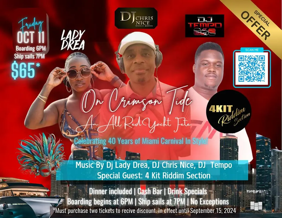 On Crimson Tide - Sexy Red Boat Ride flyer or graphic.