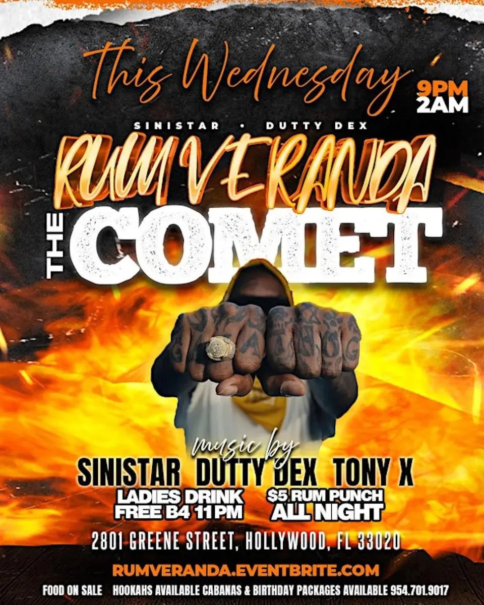 Rum Veranda - The Comet flyer or graphic.