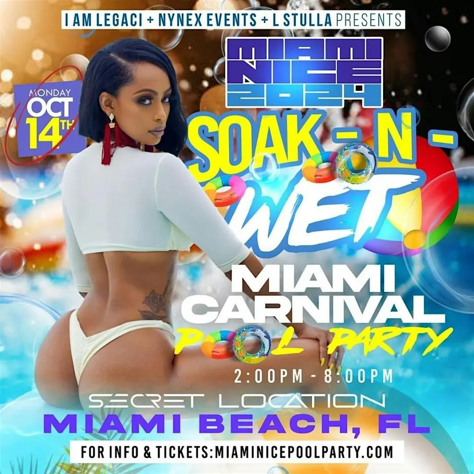 Soak-N-Wet Pool Party flyer or graphic.