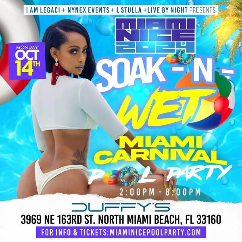 Soak-N-Wet Pool Party flyer or graphic.