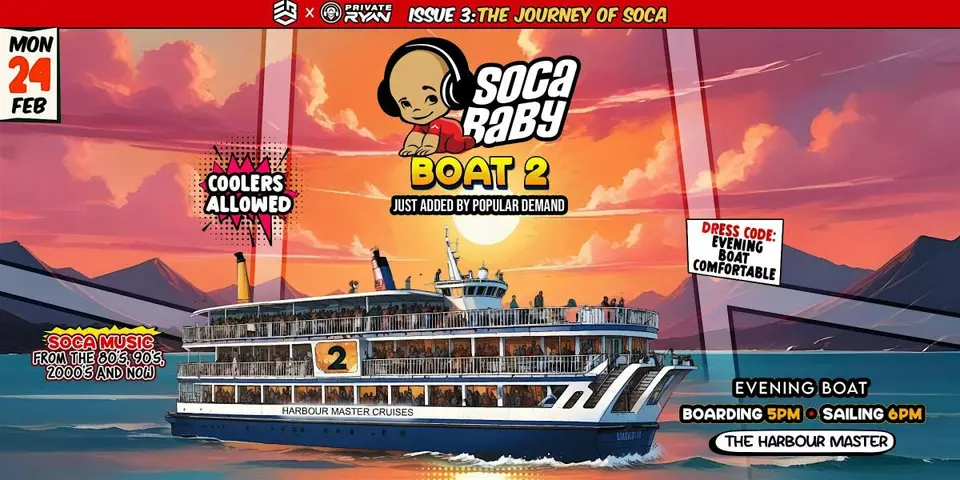 Soca Baby Boat Cruise - Boat 2 "The Journey of Soca" flyer or graphic.