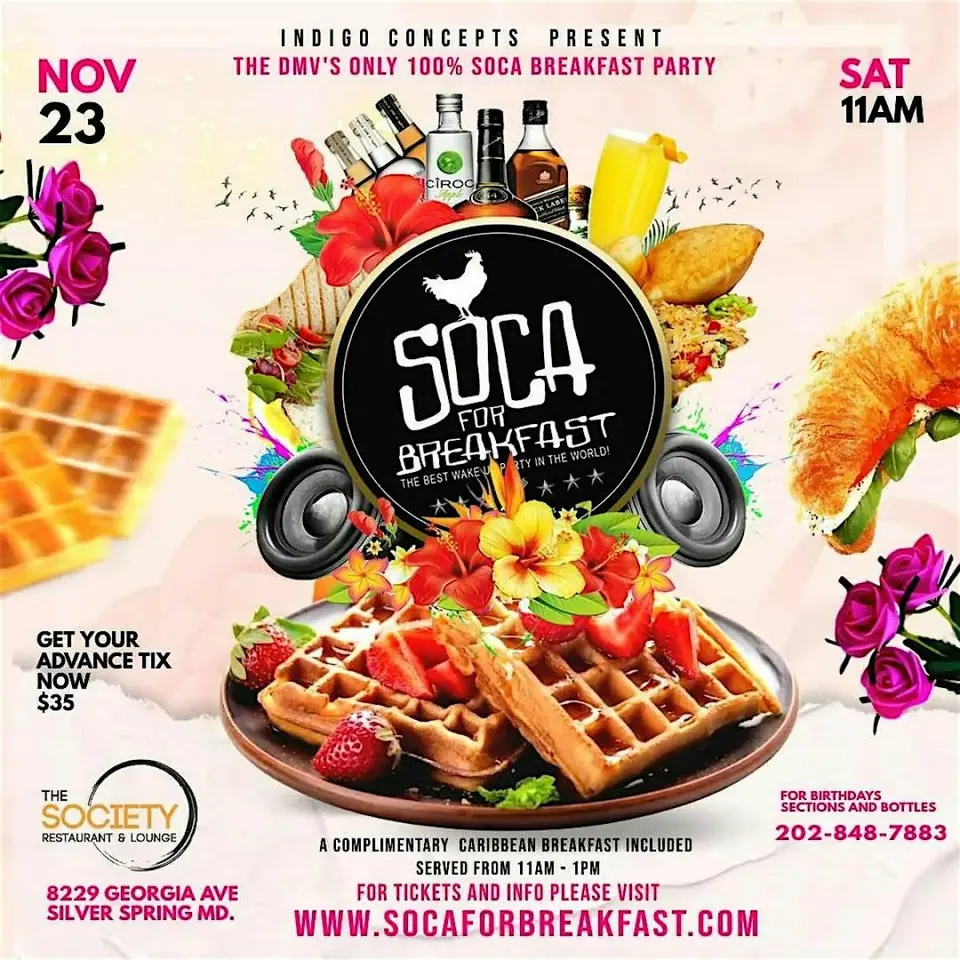 Soca for Breakfast flyer or graphic.