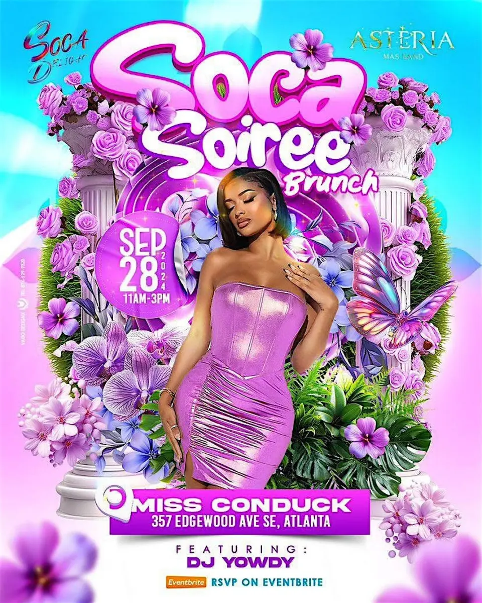 Soca Soiree flyer or graphic.