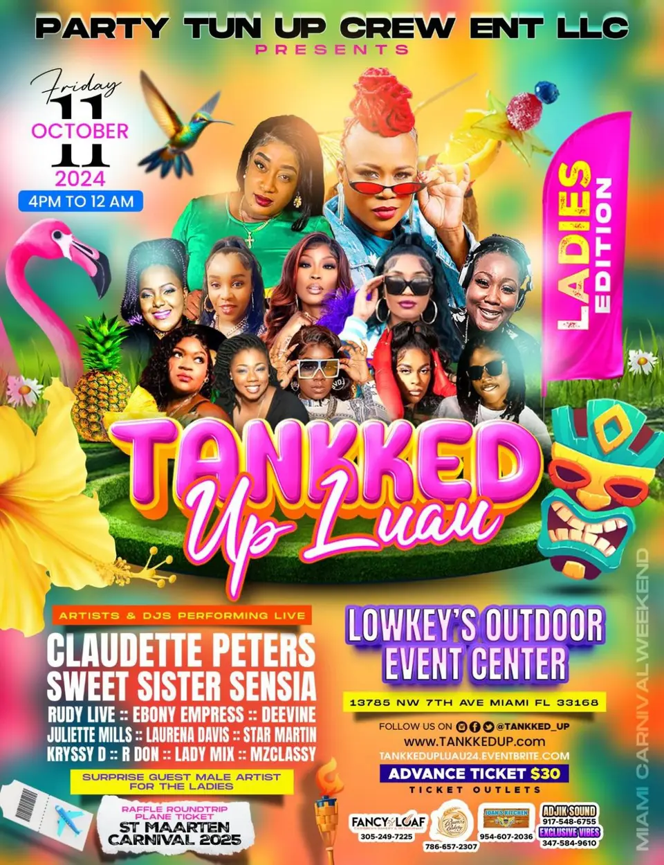 Tankked Up- Luau Ladies Edition flyer or graphic.