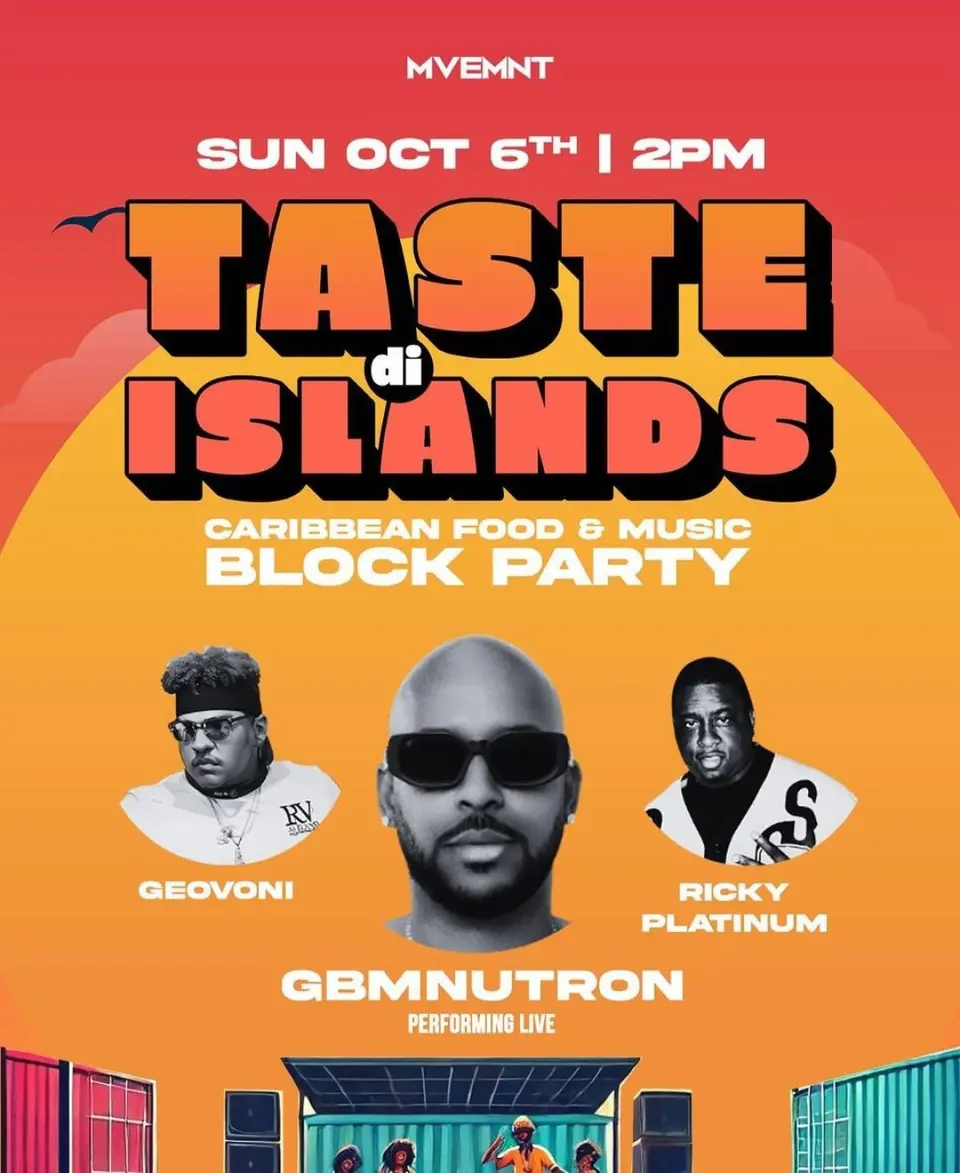 Taste di Islands Block Party flyer or graphic.