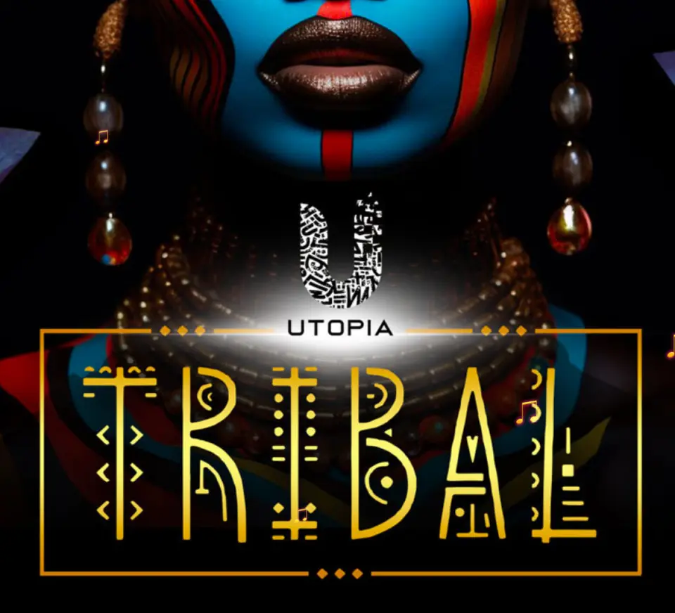 Utopia J’ouvert - Tribal flyer or graphic.