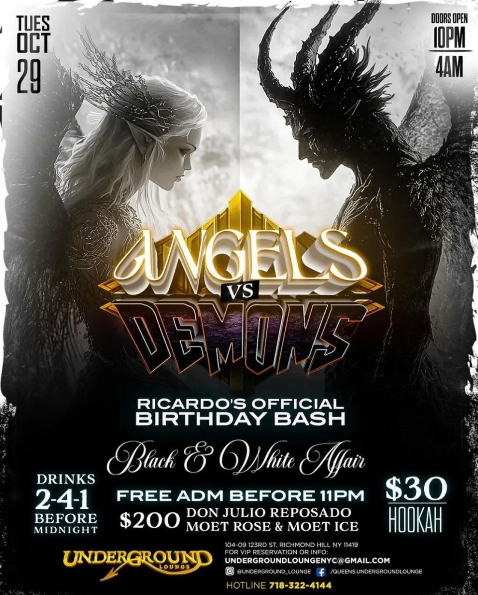 Angel Vs Demons flyer or graphic.