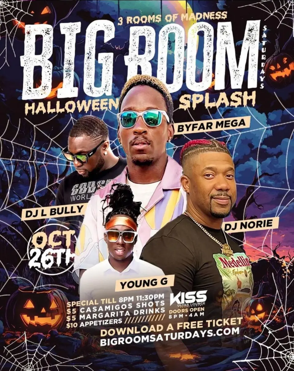 BiG Room Halloween Splash flyer or graphic.