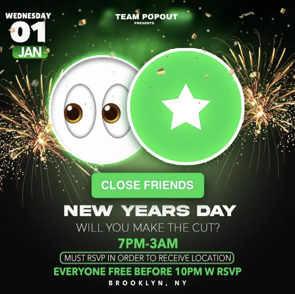 Close Friends flyer or graphic.