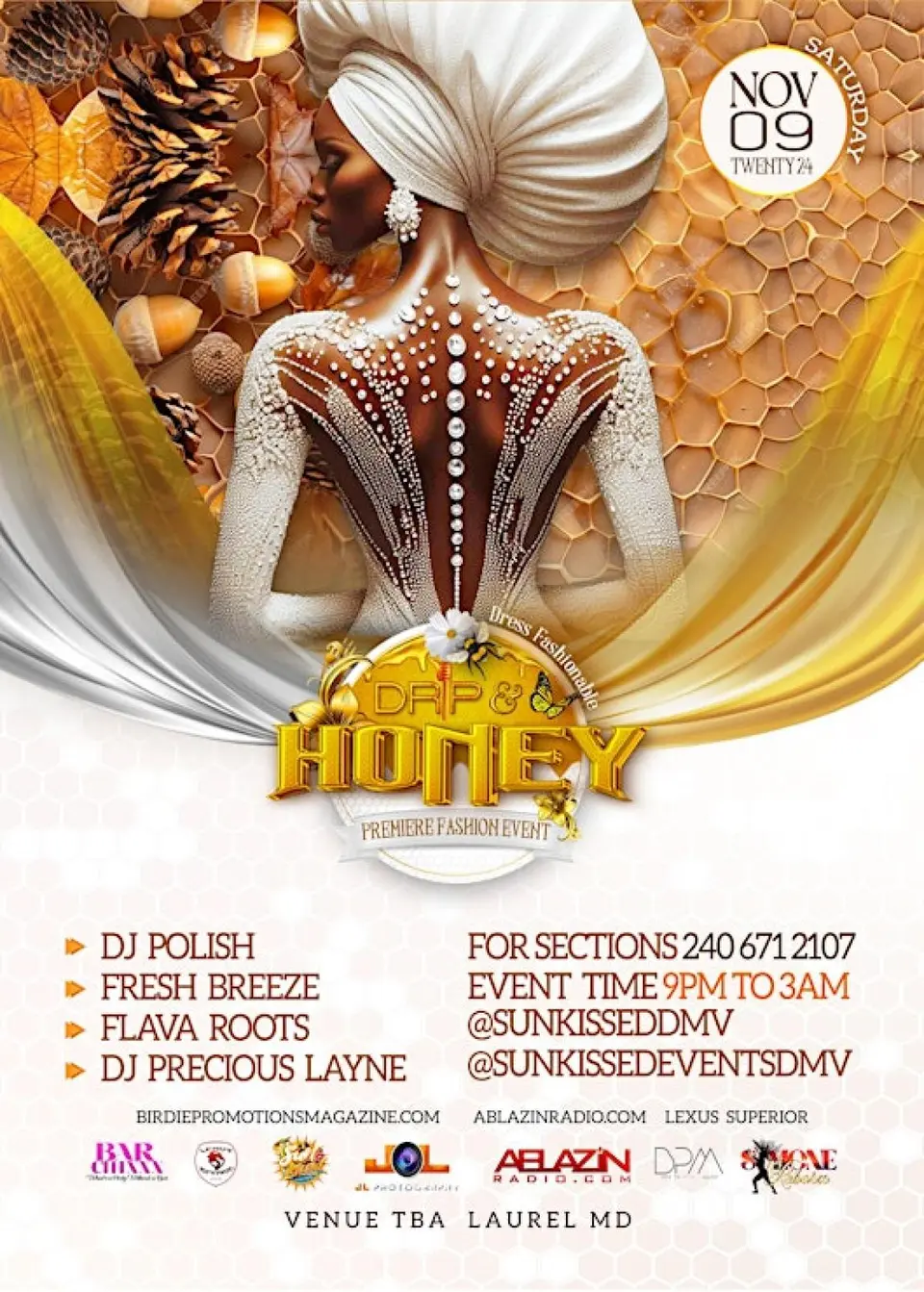 Drip & Honey " The Premiere Fashion Event " flyer or graphic.