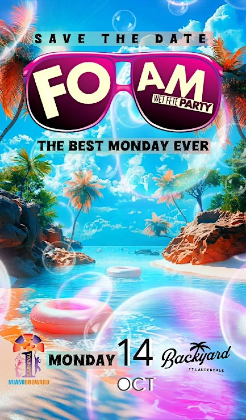 Foam Wet Fete Party flyer or graphic.