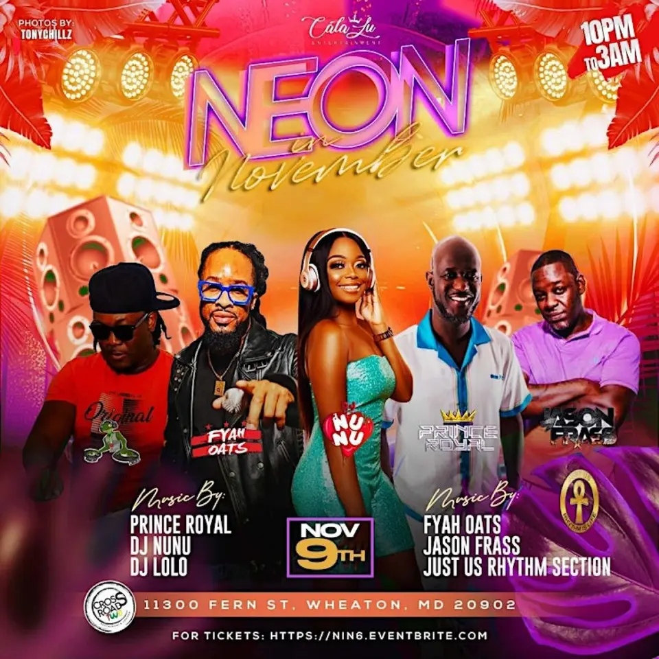 Neon In November flyer or graphic.