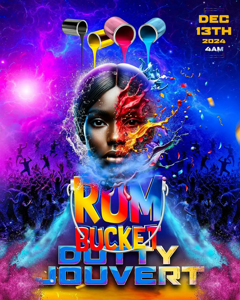 Rum Bucket: Dutty J'ouvert flyer or graphic.