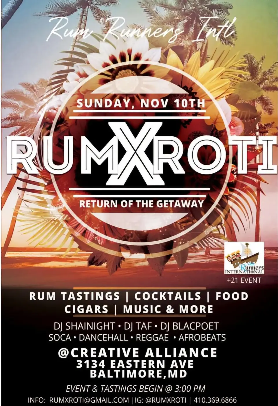 Rum X Roti V: Return of the Gateaway flyer or graphic.