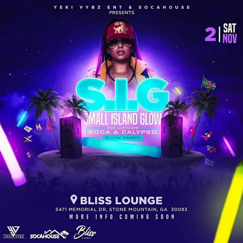 Small Island Glow  flyer or graphic.