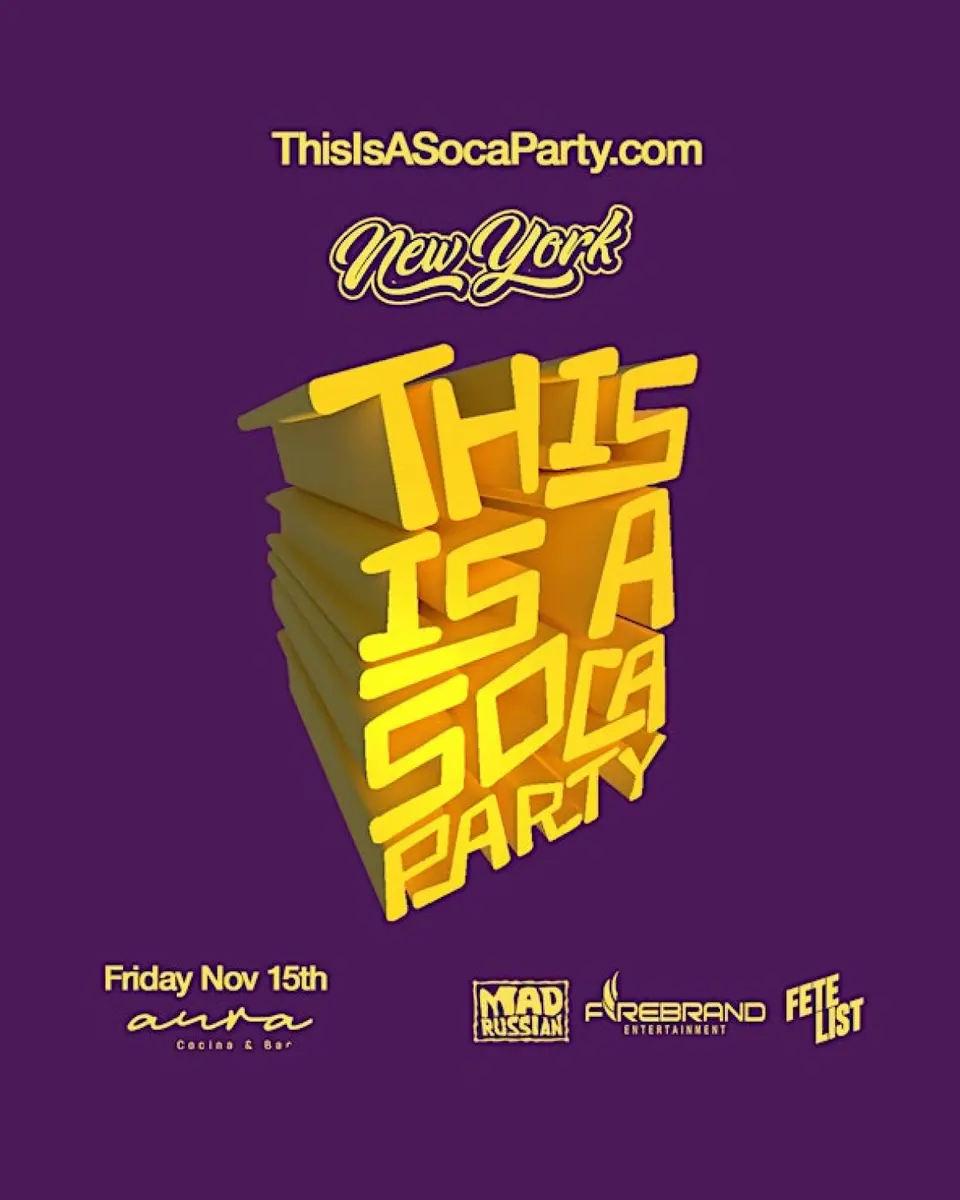 This is a SOCA Party - NYC November flyer or graphic.