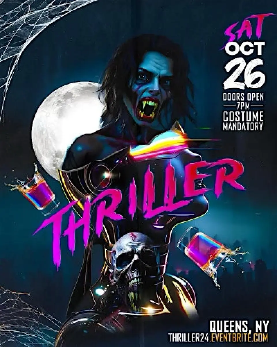 Thriller flyer or graphic.