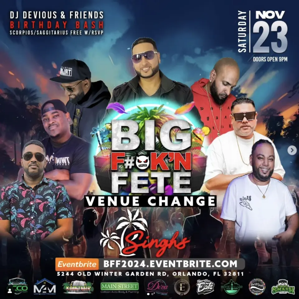 BFF - Big F#%CK'IN Fete flyer or graphic.
