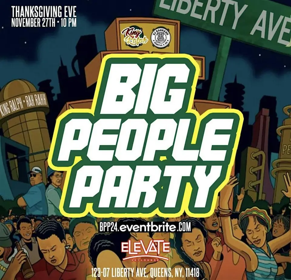 Big People Party flyer or graphic.
