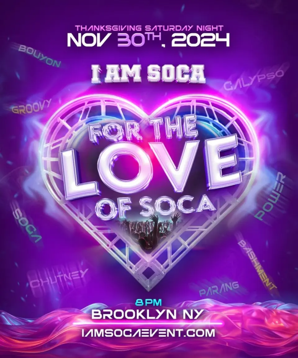 For The Love Of Soca flyer or graphic.