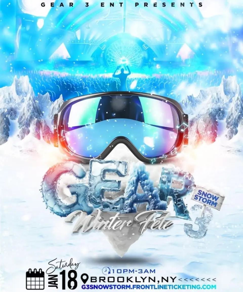 Gear3 Winter Fete "SnowStorm" flyer or graphic.