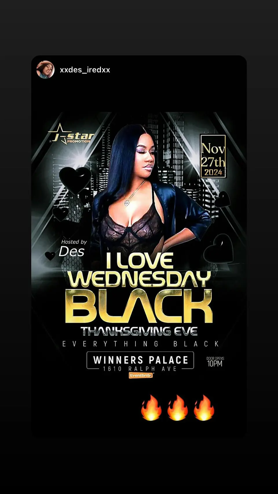 I Love Wednesday Black flyer or graphic.