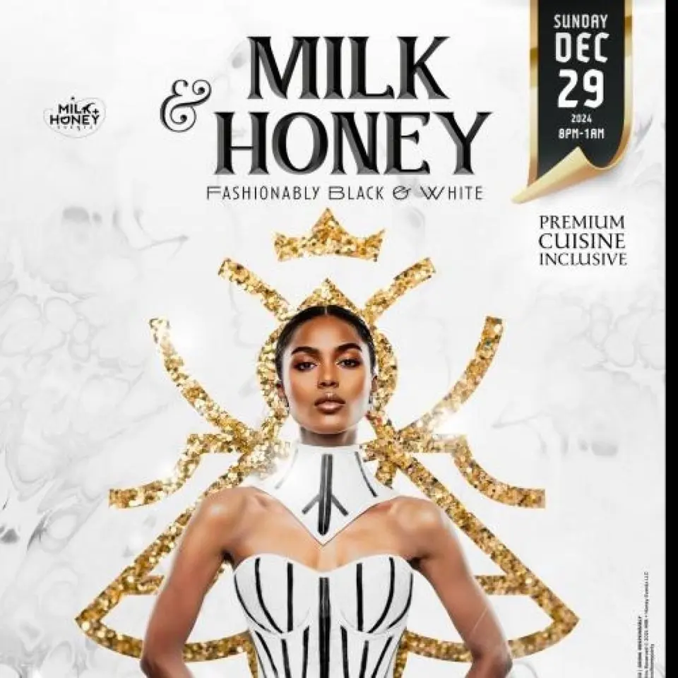 Black And White Gala flyer or graphic.