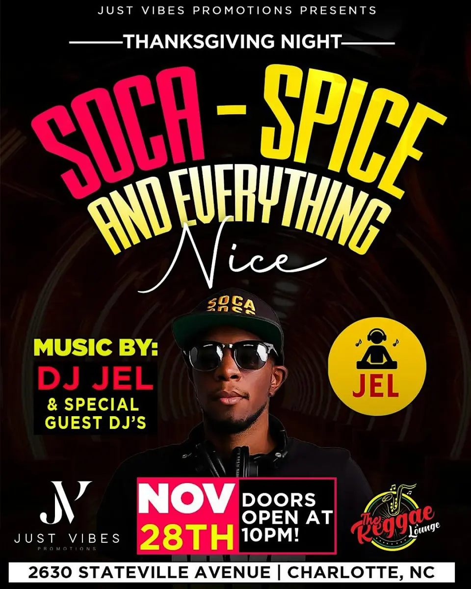 Soca, Spice & Everything Nice flyer or graphic.