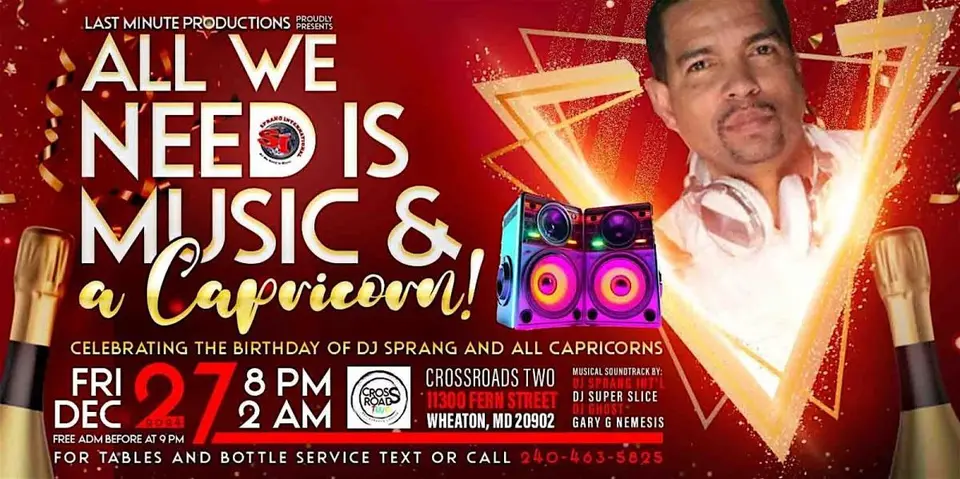 All we need is music and a Capricorn  flyer or graphic.