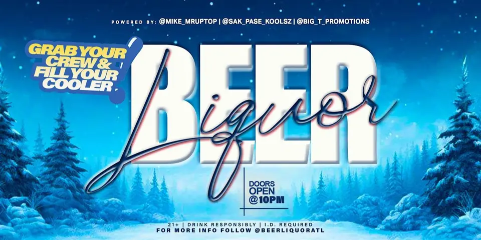 Beer Liquor Indoor Winter Edition  flyer or graphic.