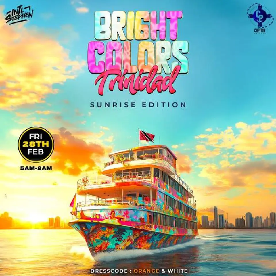 Bright Colors Boat Ride flyer or graphic.