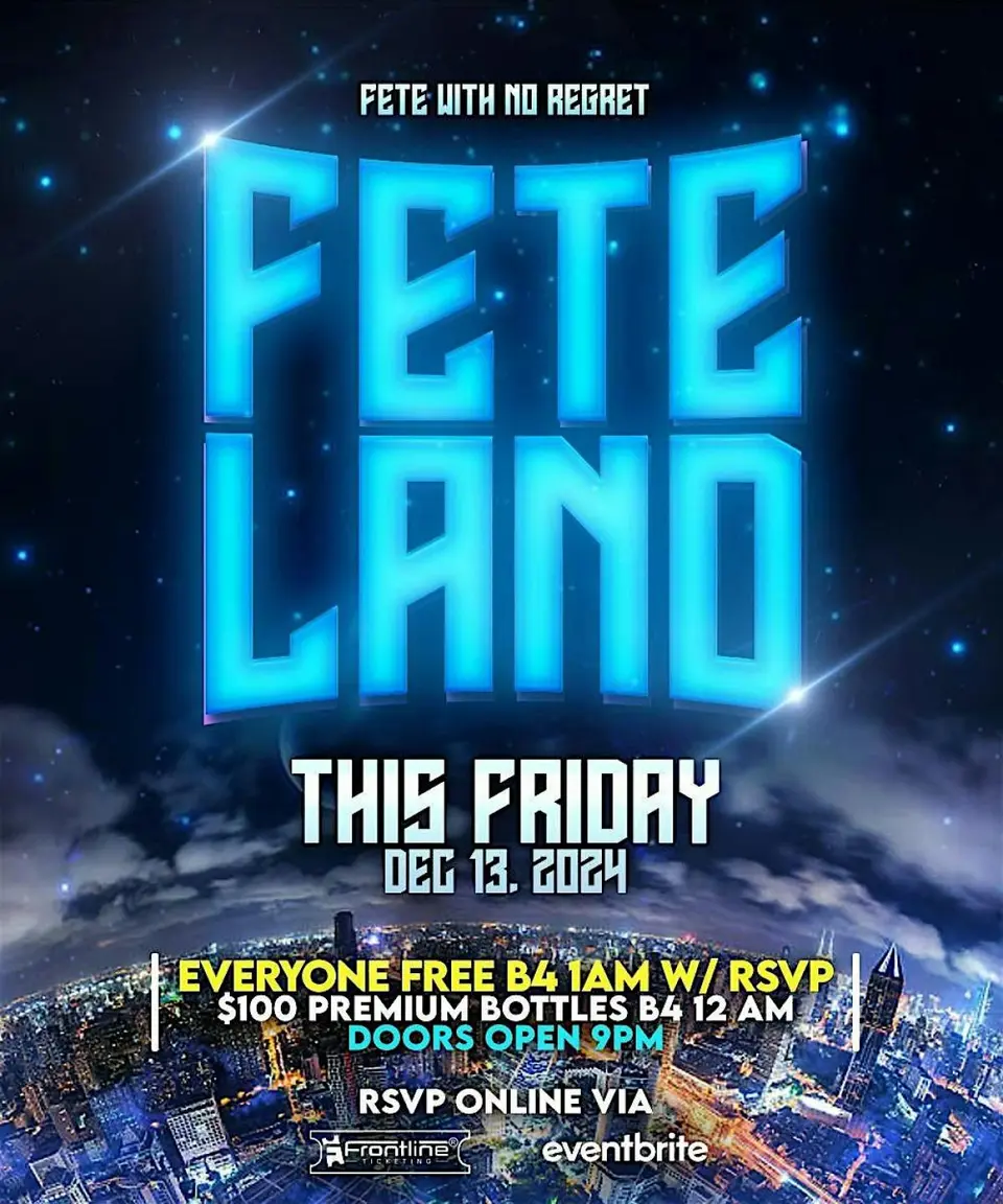 Fete Land flyer or graphic.