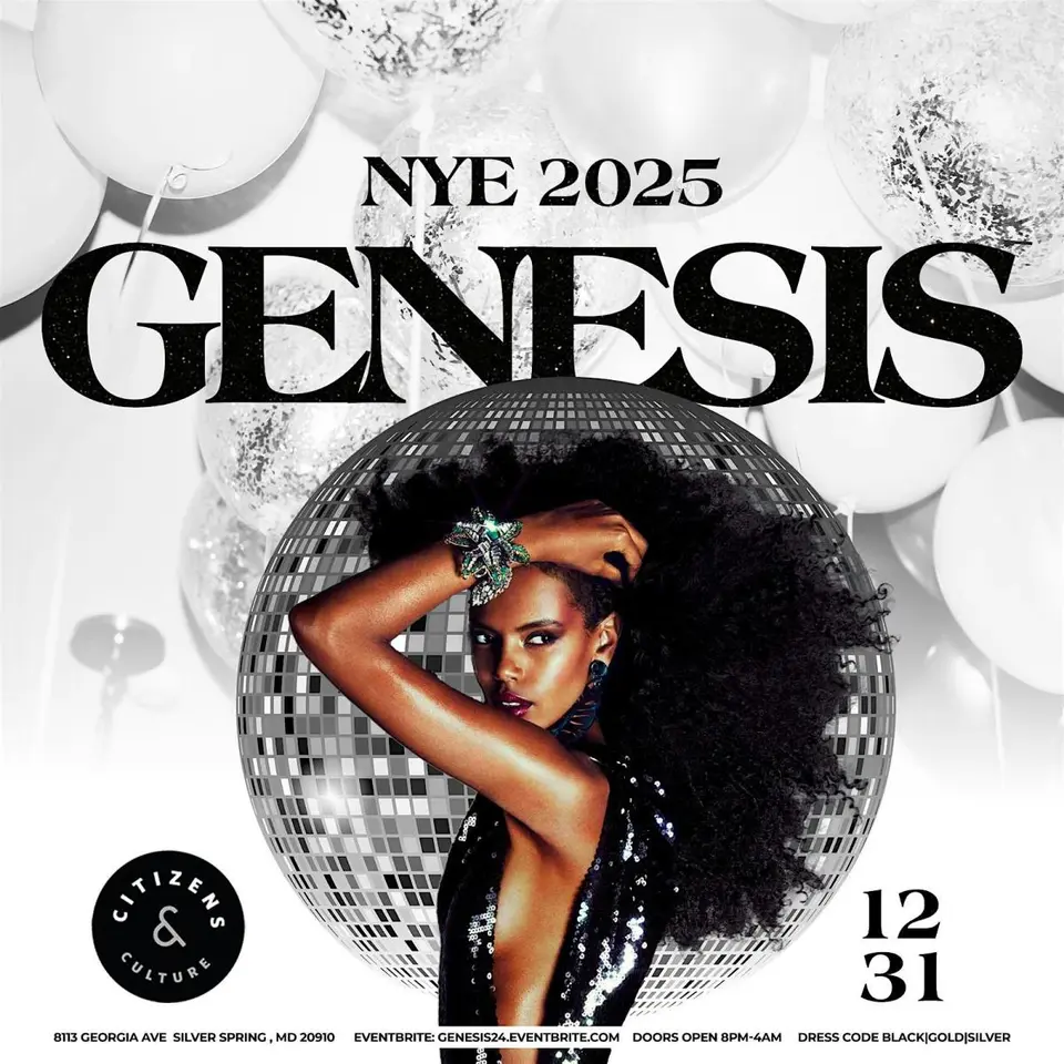 Genesis 2.0 NYE Party flyer or graphic.