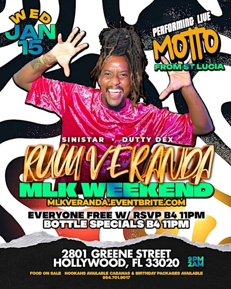 Rum Veranda - Motto Performing Live flyer or graphic.