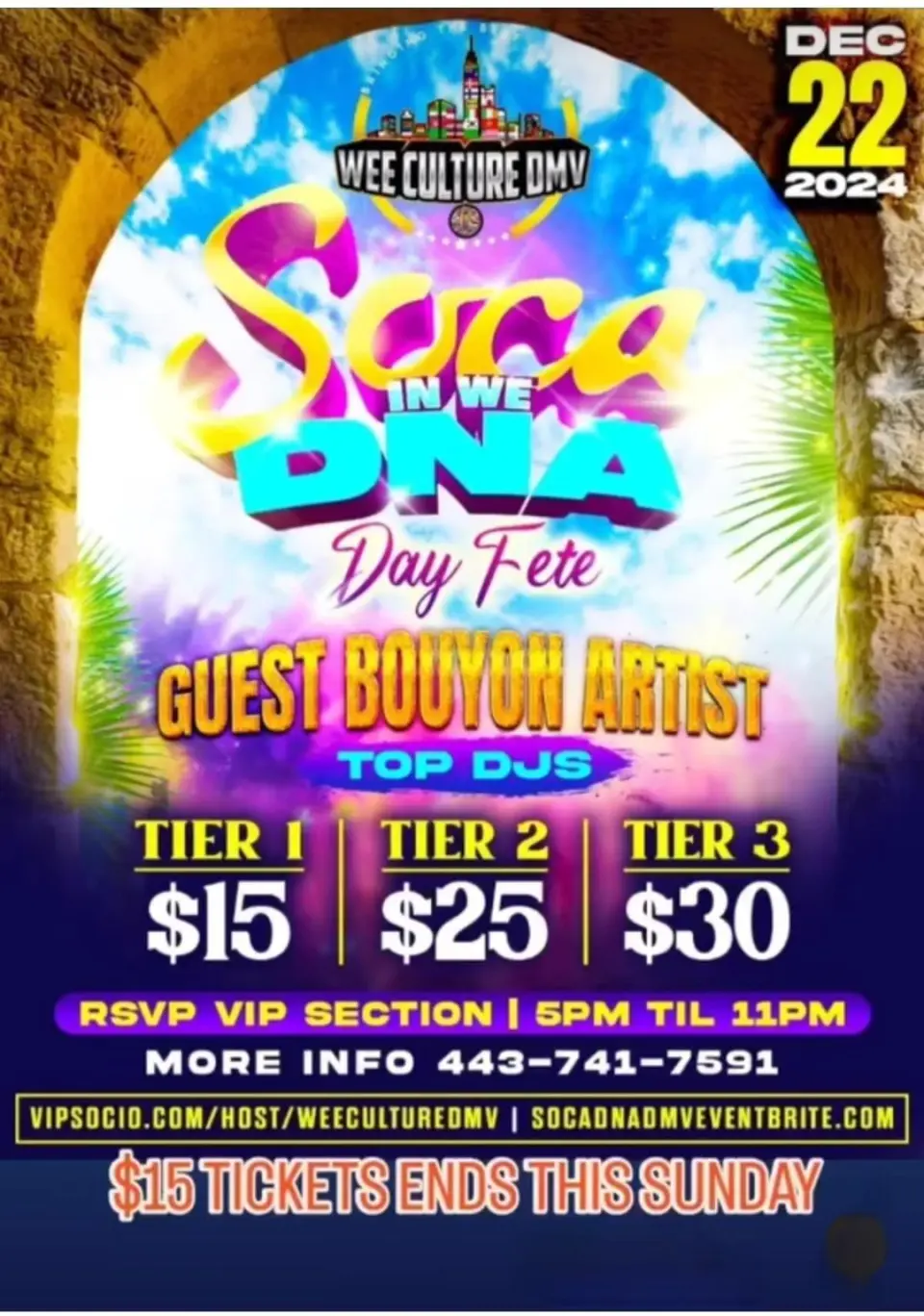 Soca in Wee DNA flyer or graphic.