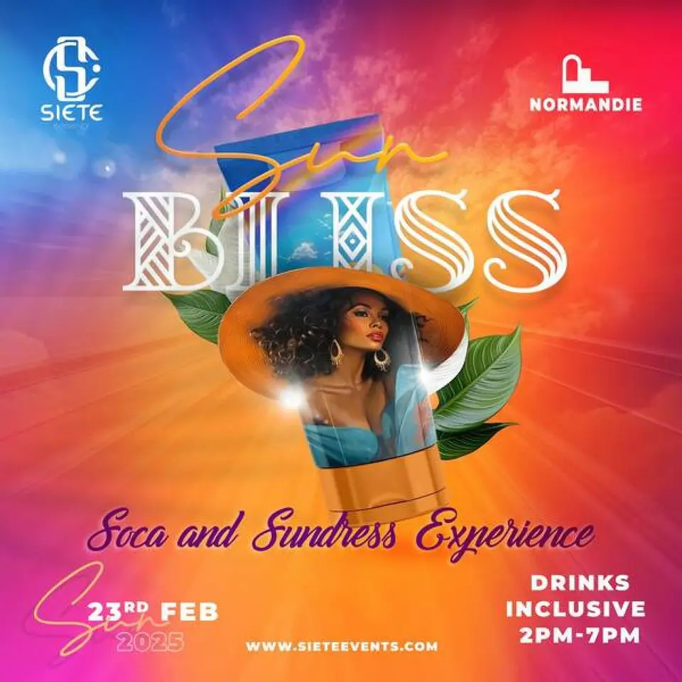 Sunbliss: The Soca & Sundress Experience flyer or graphic.