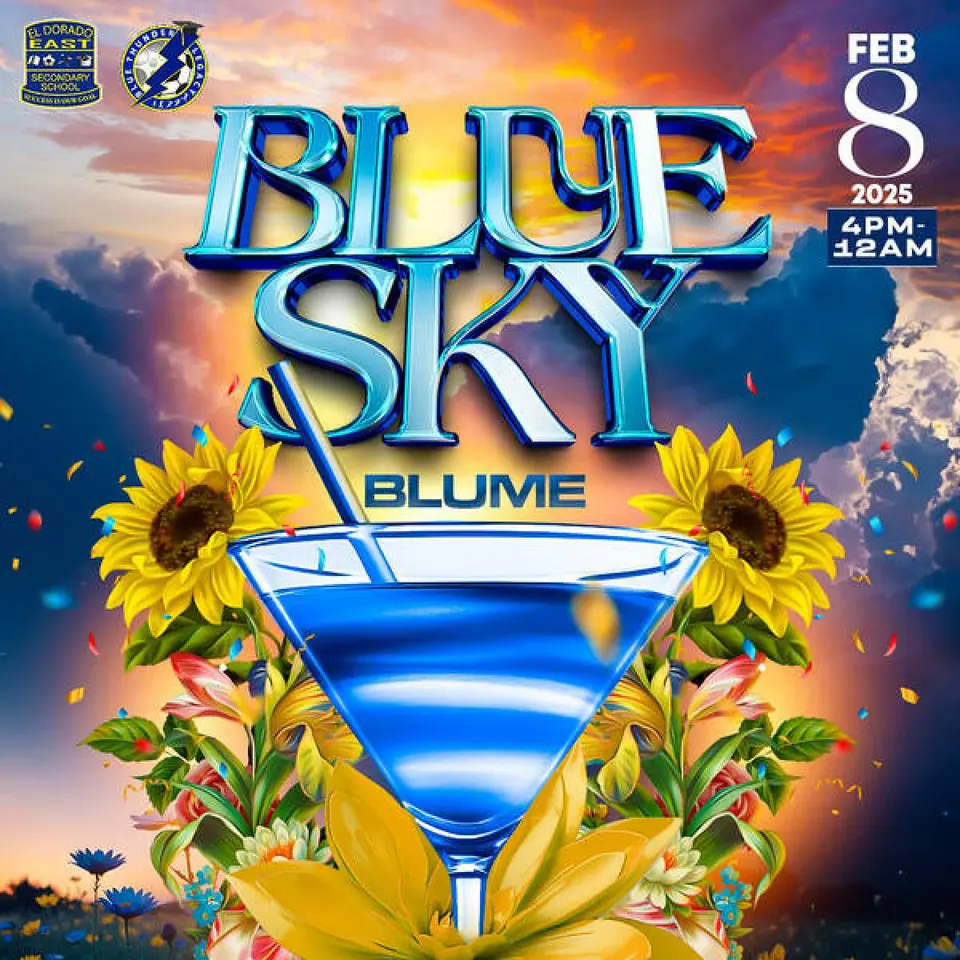 Blue Sky :  BLUME flyer or graphic.