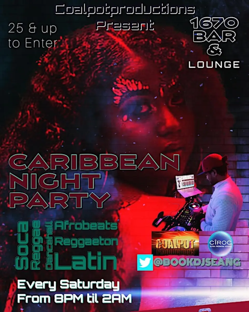 Caribbean Night Dance Party flyer or graphic.