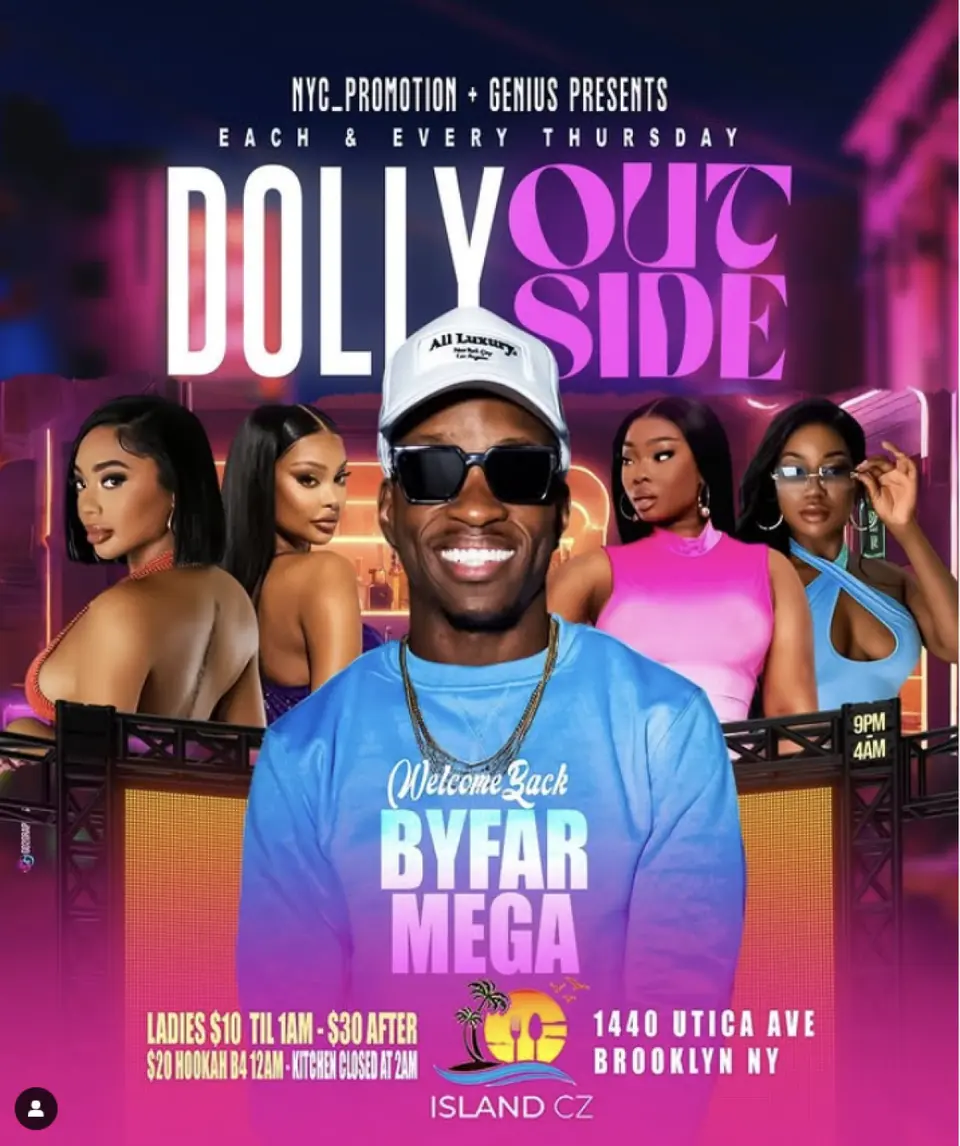Dolly Outside flyer or graphic.