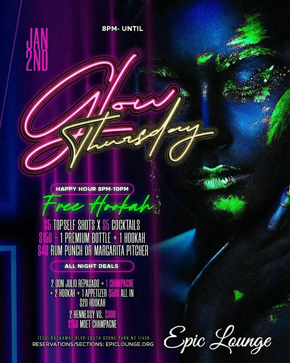 Glow Thursdays flyer or graphic.