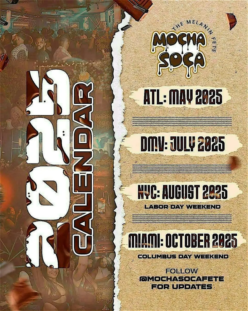 Mocha Soca MIA The Melanin Fete flyer or graphic.