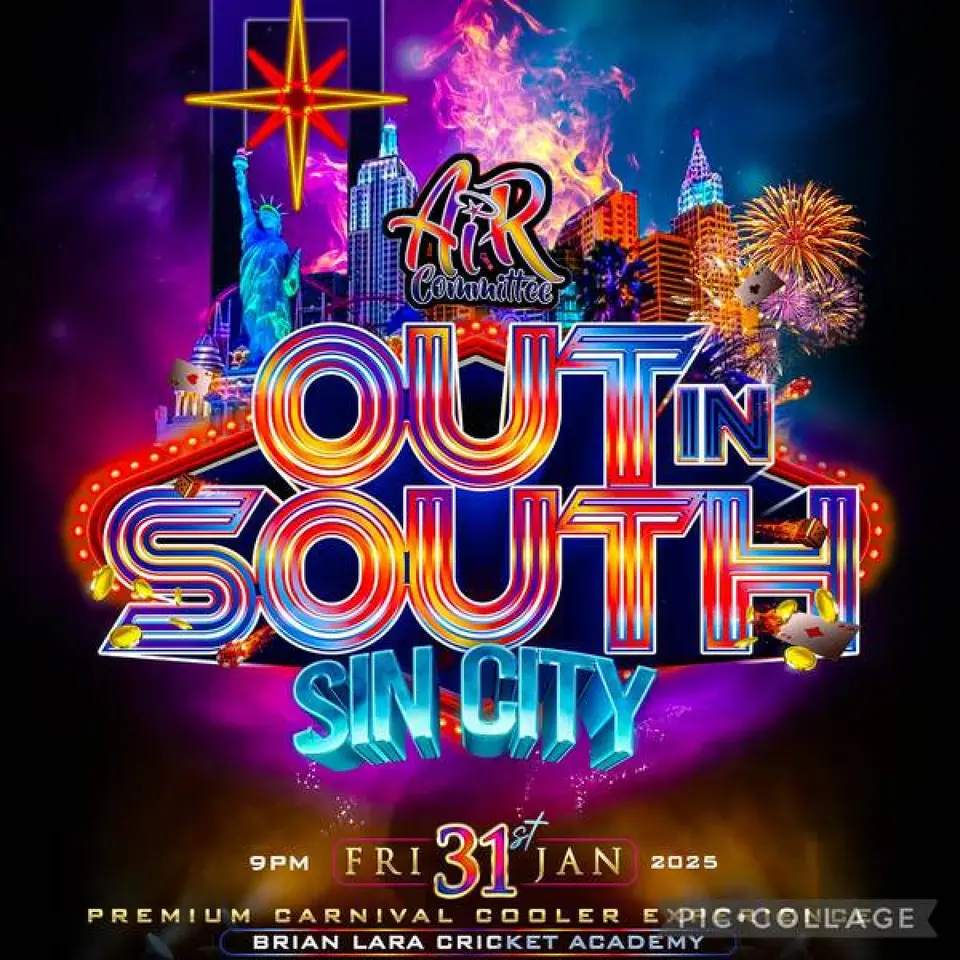 OUT in sOUTh - SIN CITY flyer or graphic.
