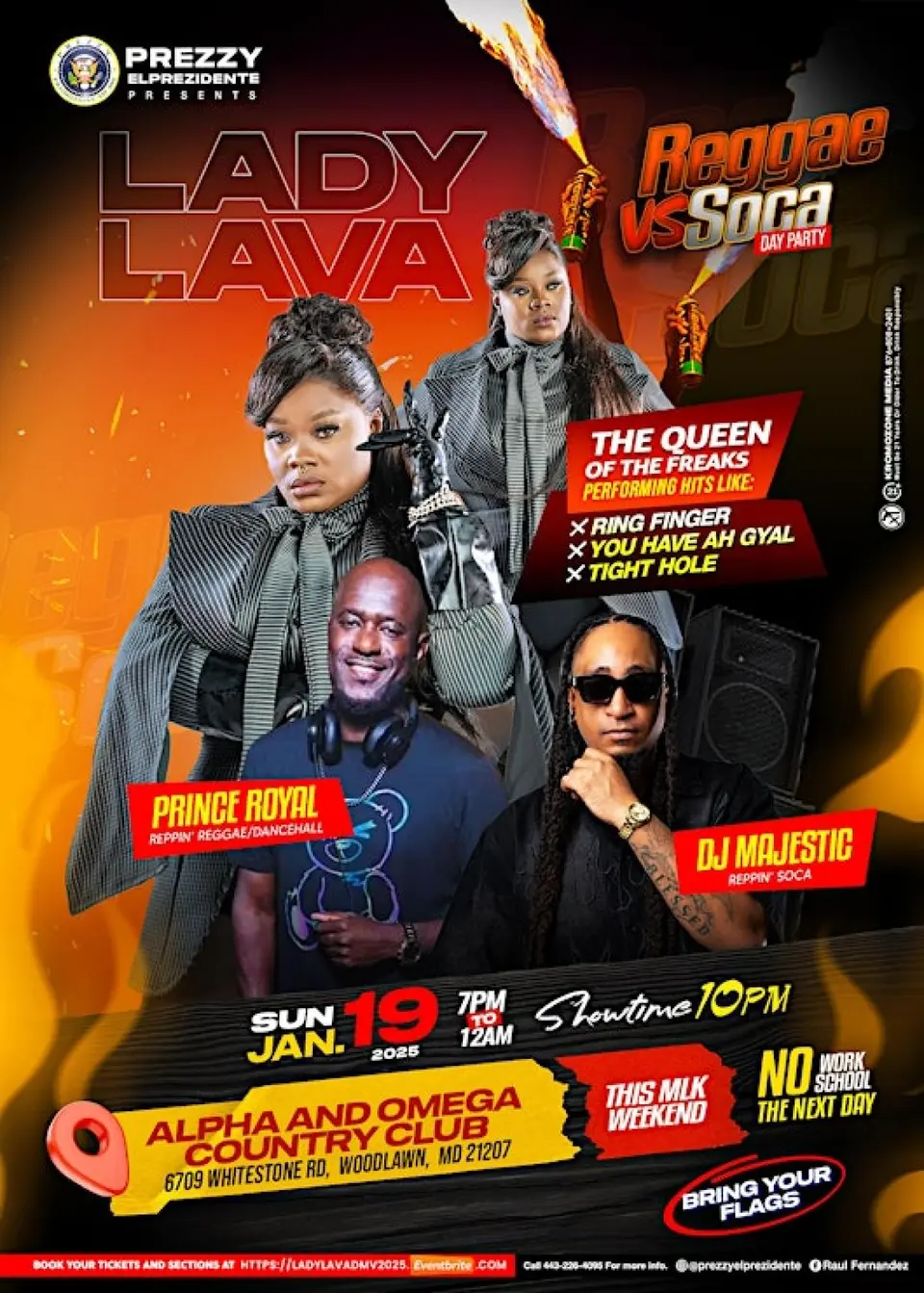 Reggae vs Soca flyer or graphic.