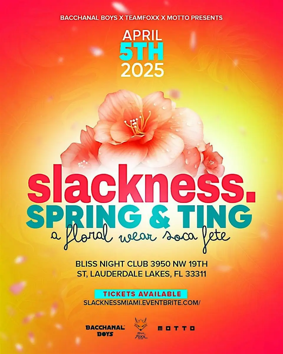 Slackness (Floral Wear) flyer or graphic.