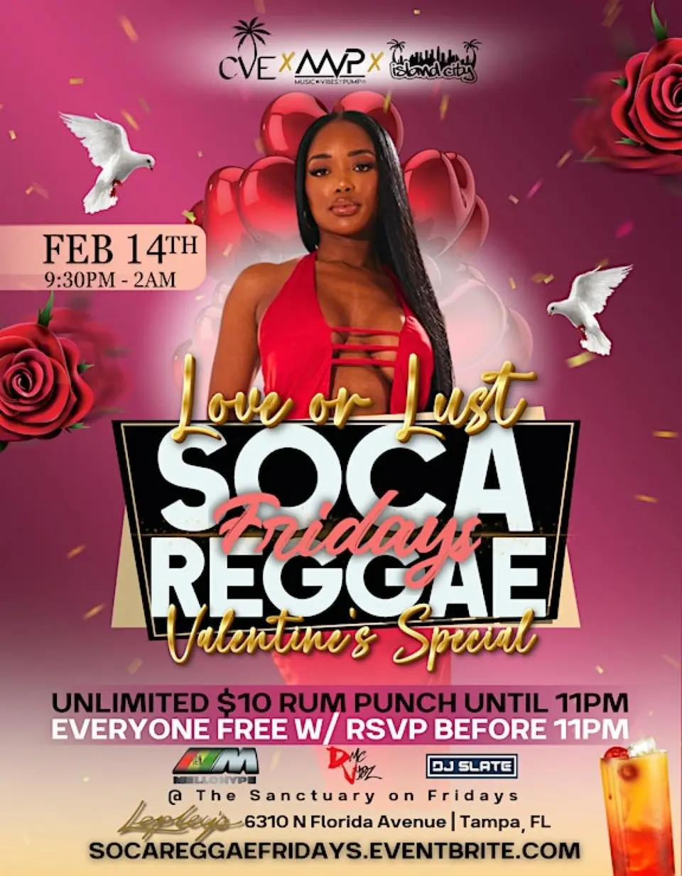 Soca Reggae Fridays flyer or graphic.