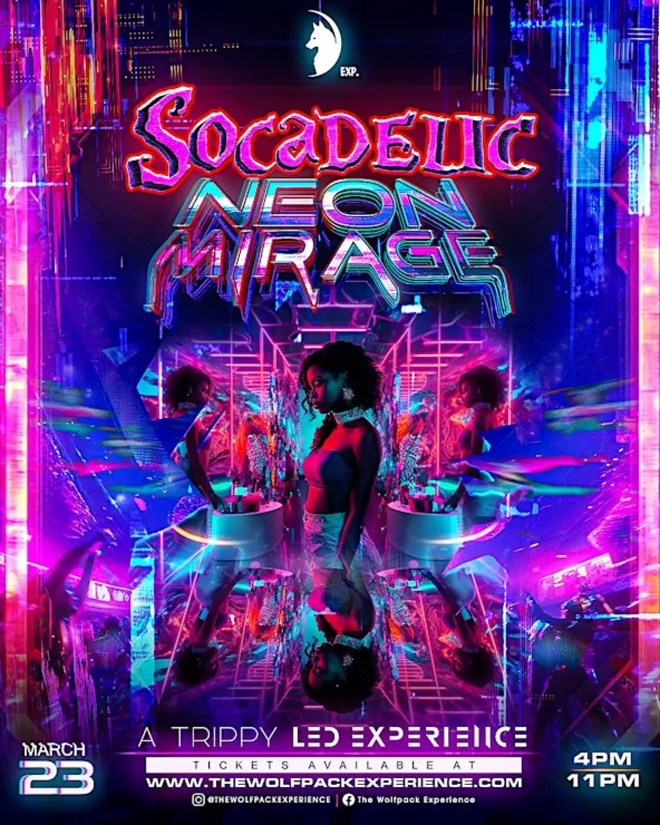 Socadelic flyer or graphic.