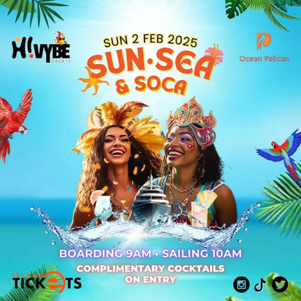 Sun Sea & Soca flyer or graphic.